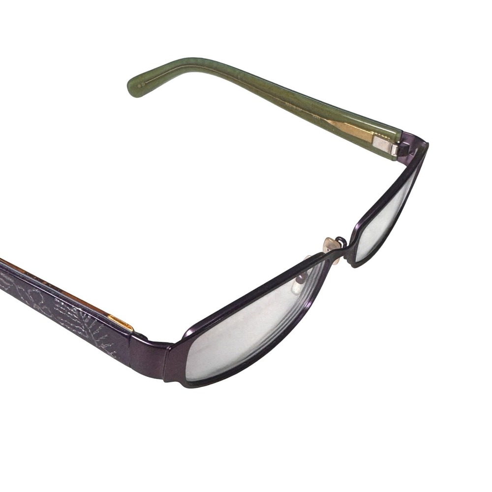 Vera Wang V043 Purple Olive Green Engraved Floral Rectangular frames 52-16